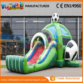 Customized Size Combo Jumper Soccer Inflatable Bouncy Slide With Logo Printing