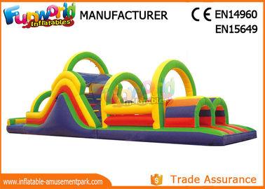 0.55 MM PVC Tarpaulin Inflatables Obstacle Course , Blow Up Trampoline