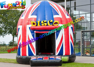 Flag Disco Party Commercial Bouncy Castles Full Painting For Kids