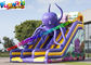 Commercial Inflatable Purple Octopus Slide , Giant Dual Dry Slide For Kids N Adults